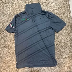 Nike Dark Gray Polo Shirt with Subtle Stripes